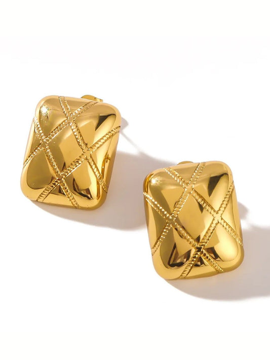 Retro Geometry Stud Earrings