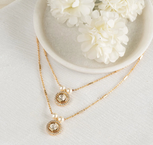 Tatva Multilayered Polki Pendant Chain