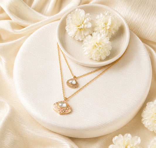 Rivayat Polki Multilayered Chain Pendant