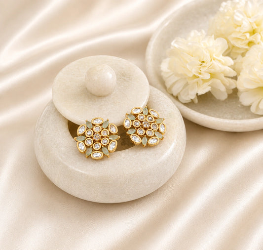 Mint Green Polki Stud