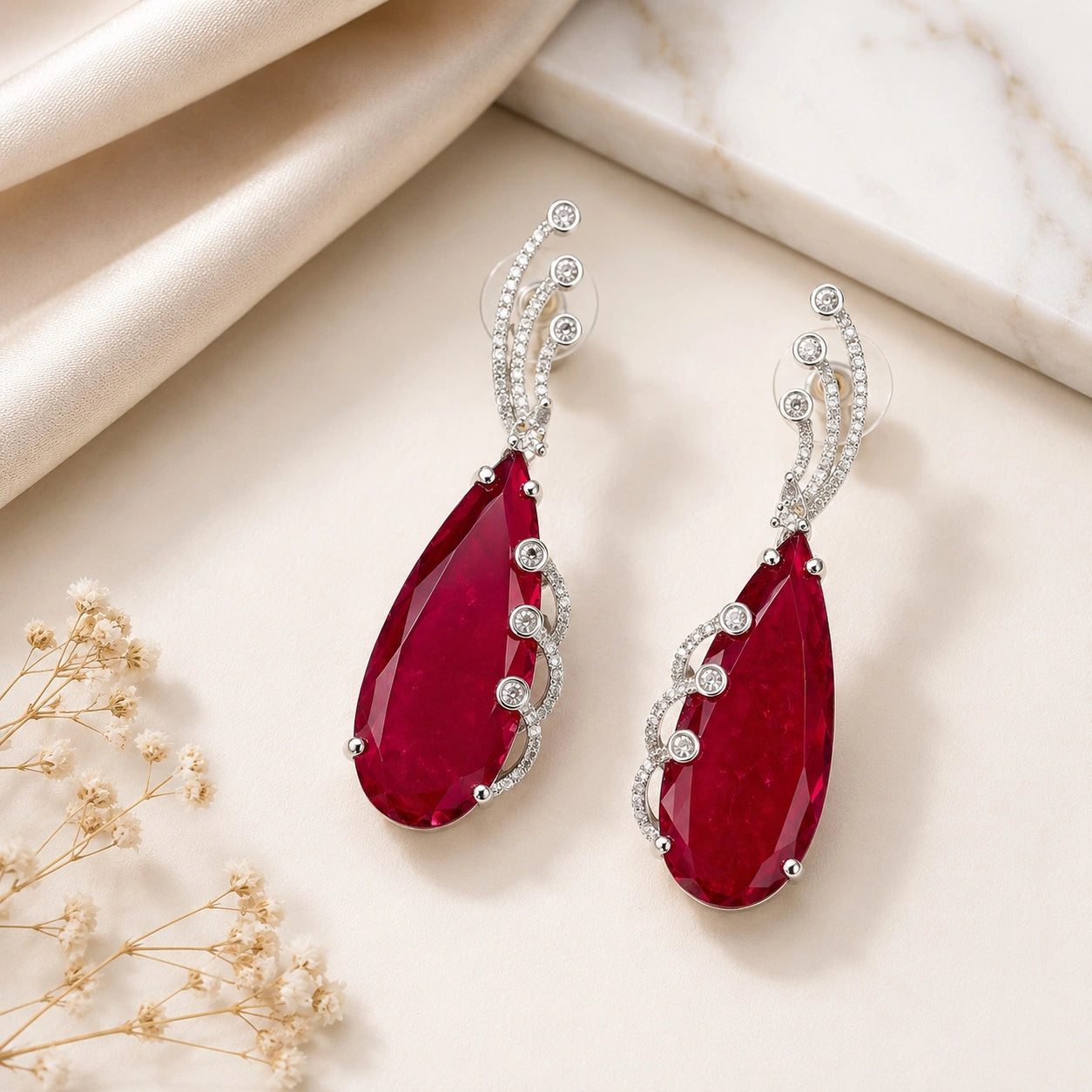 American Diamond Doublet Stone Dangler Earrings