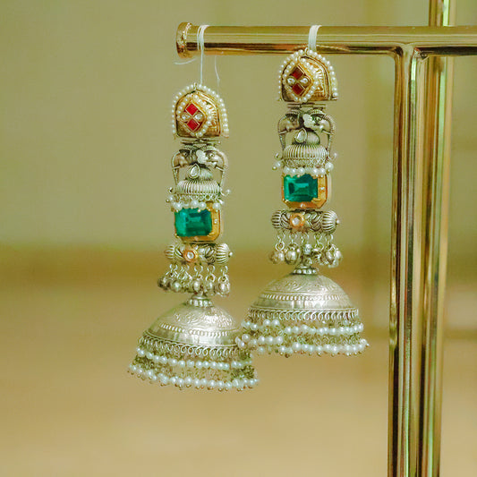 Exquisite Silver Plated Jhumka Earrings