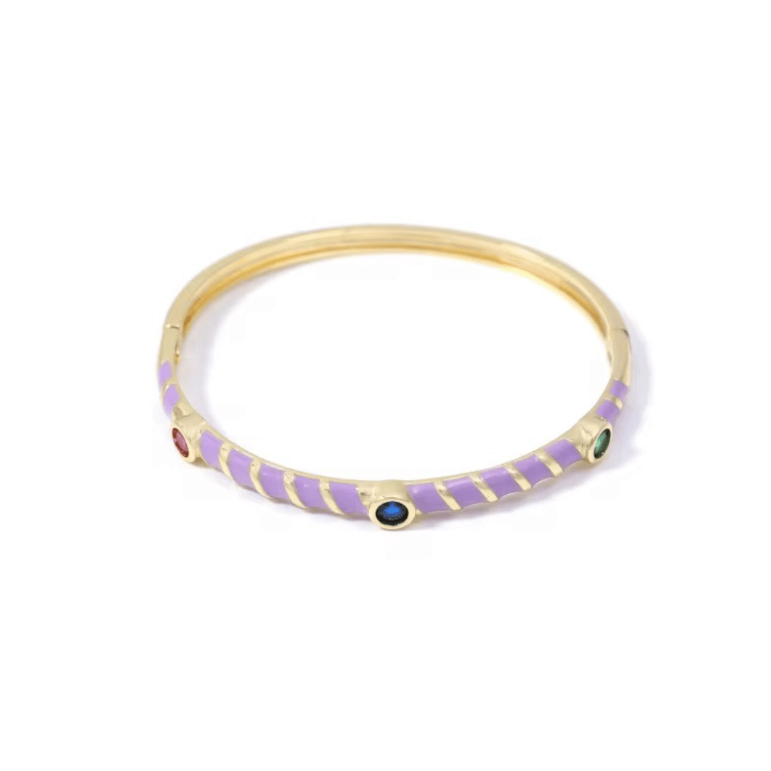 Multicolour Metal Enamel Zircon Bracelet - Putstyle