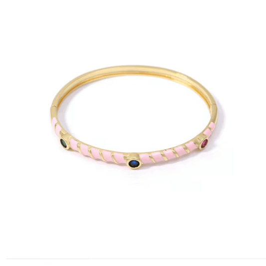 Multicolour Metal Enamel Zircon Bracelet - Putstyle