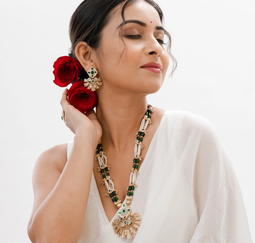Keira Green Golden Necklace