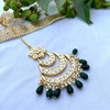 Green Maangtikka in Jadau Kundan