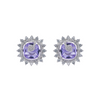 Purple Crystal American Diamond Stud Earring