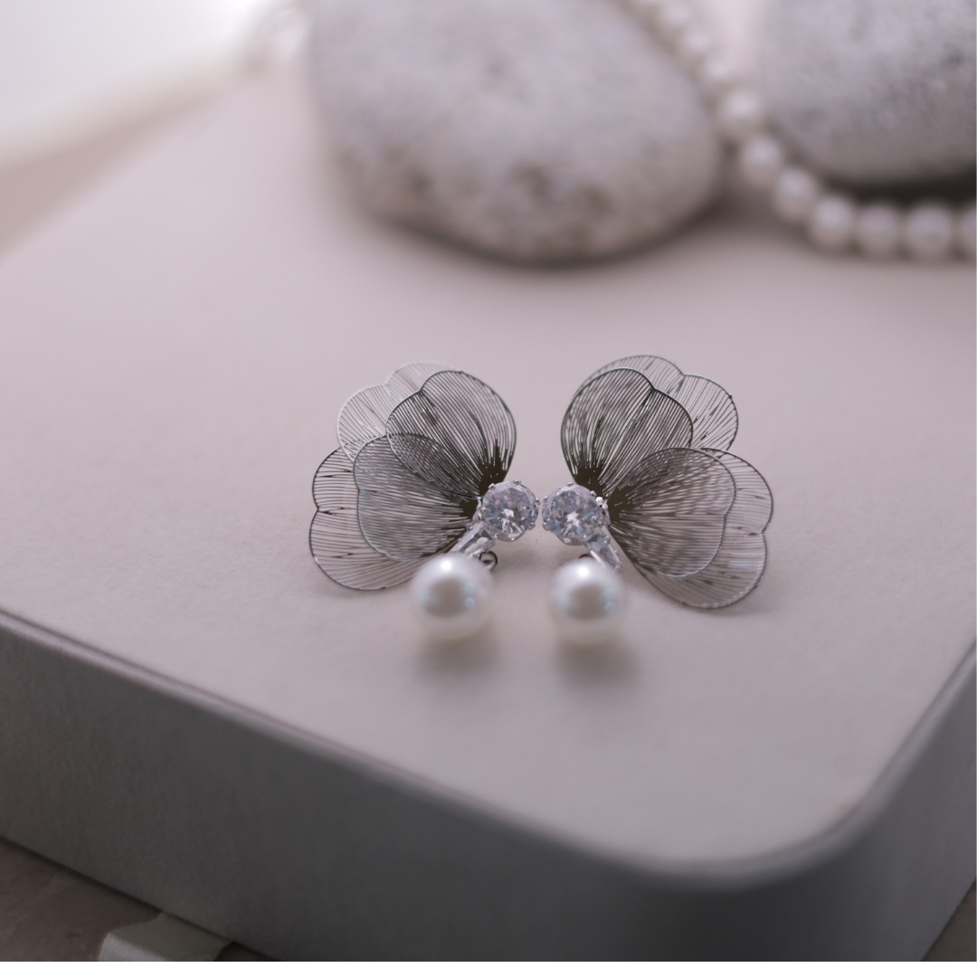 Filigree Petal Drop Earrings