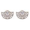 Quirky Semi Circle Shape American Diamond Stud Earrings