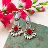 Tribal oxidised Pearl Earring