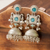 92.5 Silver lookalike monalisa stone Jhumka