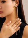 Long Tassel  Chain Bow Earrings