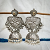 92.5 Silver Polish Peacock Design Handmade Jhumka