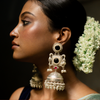 92.5 Silver lookalike monalisa stone Jhumka