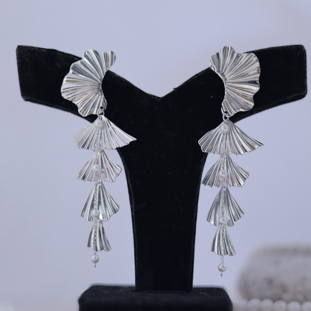 Art Deco Tiered Fan Earrings