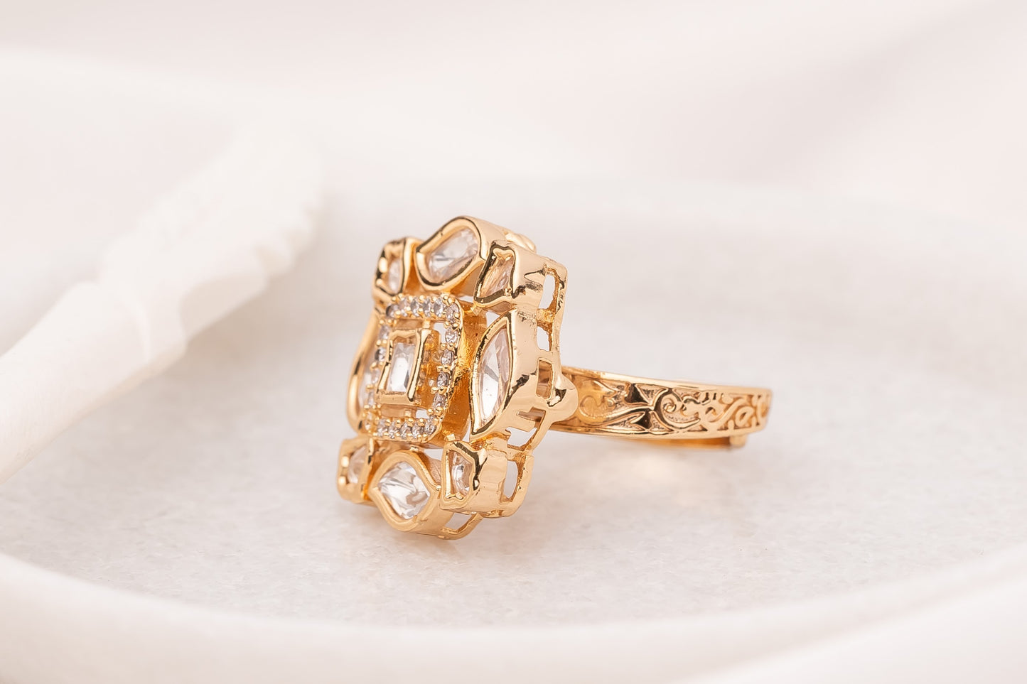 Maneer Polki Ring