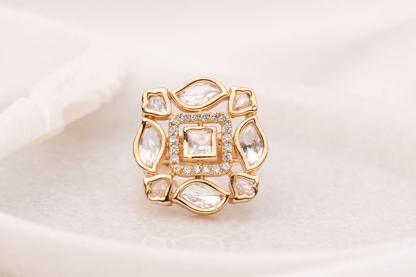 Maneer Polki Ring