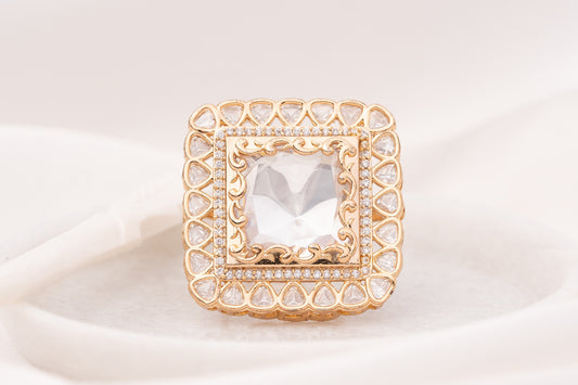 Zika Square Polki Ring