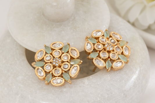 Mint Green Polki Stud