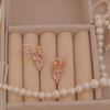 Rose Gold Angel Wing Ear Climber Studs