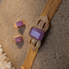Vintage Art Deco Pink Kunzite & Diamond Gold Statement Set