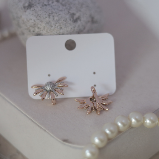 Rose Gold Petal Burst Studs