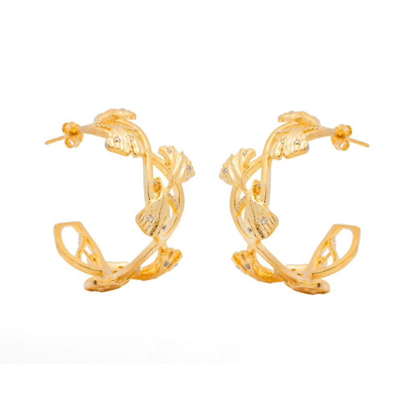 Ginkgo Leaf Hoop Earring