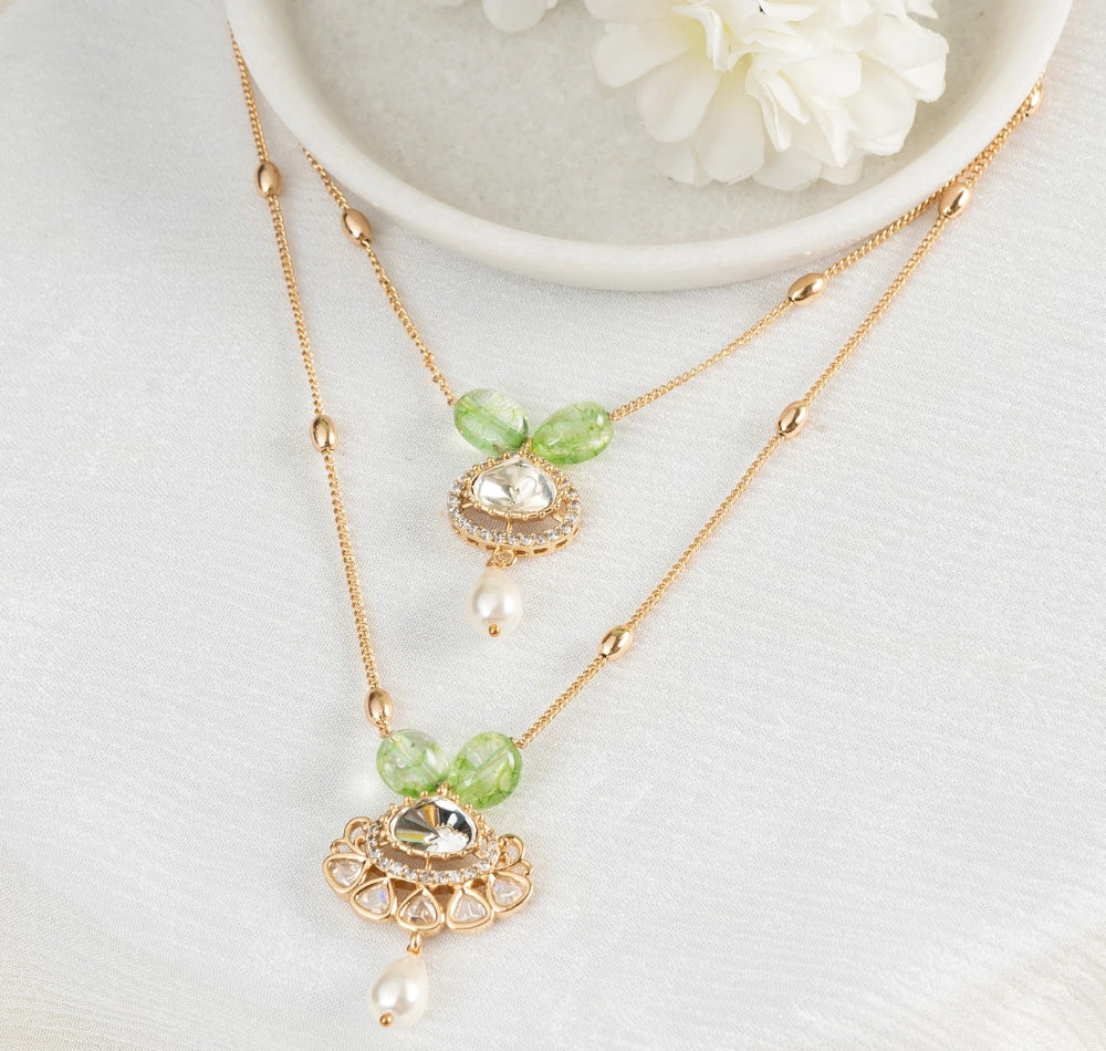Rumani Polki Multilayered Necklace