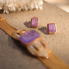 Vintage Art Deco Pink Kunzite & Diamond Gold Statement Set