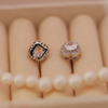 Elegant Silver Halo Cushion-Cut Crystal Stud Earrings