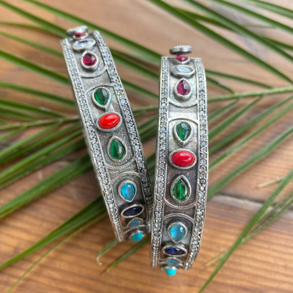 Multi-colour Oxidised Kada