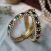 Eti Multicoloured Jadtar Embellished Bangle- Pair of 2
