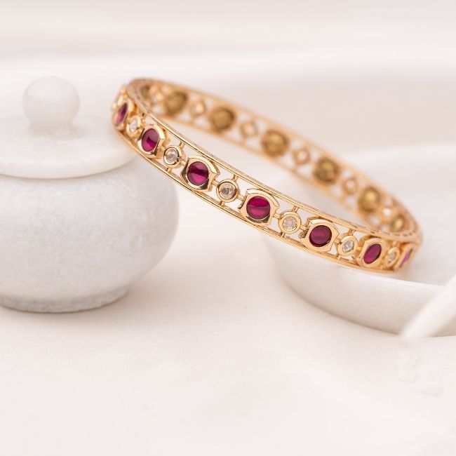 Adab Ruby Moissanite  Bangle- Pair of 2