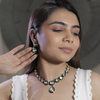 Elegant Mossainite Necklace Set with Earrings