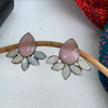 Pink Oxidised Studs