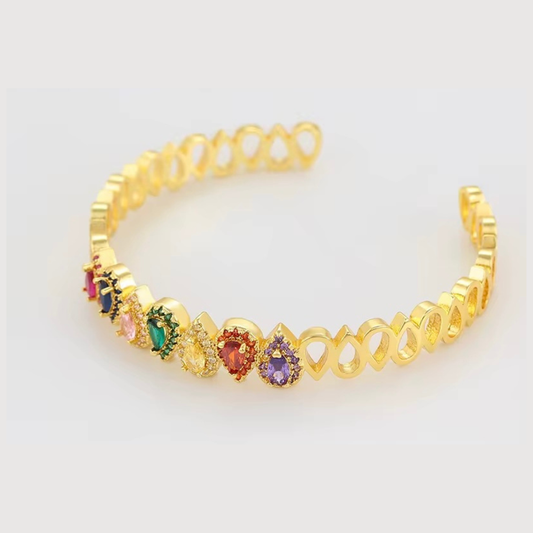 Colourful Tear Drop Zircon Stone Bracelet