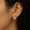 Crystal Grid Hoop Earrings