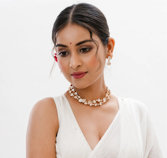 Aasia Double Layered Kundan Necklace