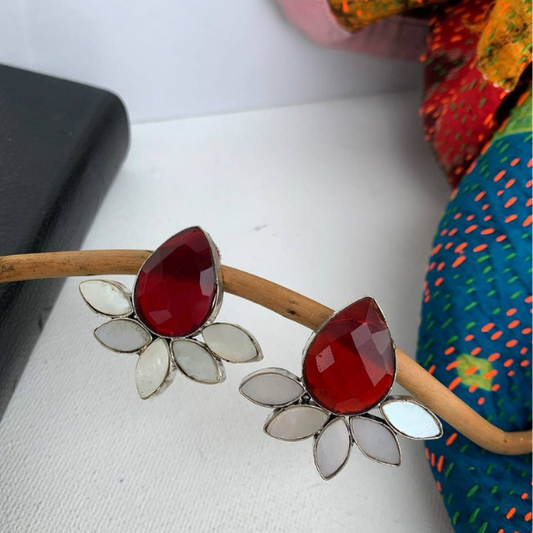 Red Oxidised Studs