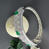 Ruby CZ Stones Studded Silver Plated Women's Bracelet
