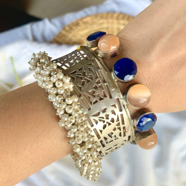 92.5 Handmade Silver Plating Multicolour Kada