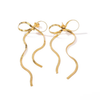 Long Tassel  Chain Bow Earrings