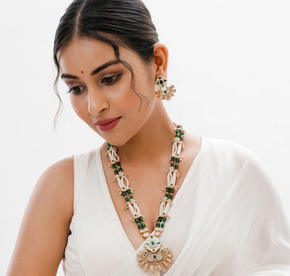 Keira Green Golden Necklace