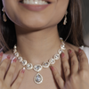 Elegant Mossainite Necklace Set with Earrings