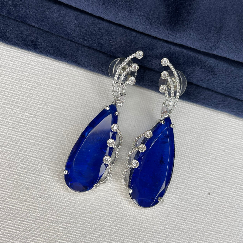 American Diamond Doublet Stone Dangler Earrings