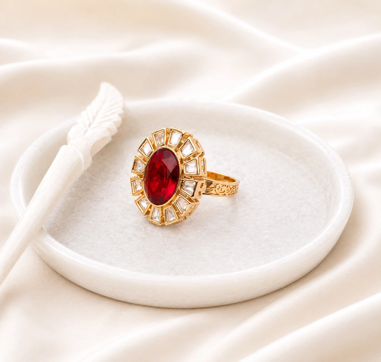 Azma Red Polki Ring
