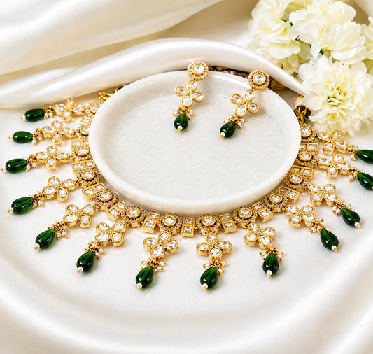 Evana Polki Green Necklace