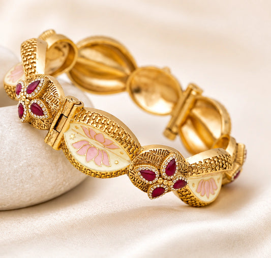 Maham Lotus Bangle- Pair of 2