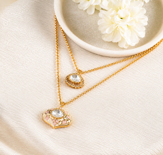 Rivayat Polki Multilayered Chain Pendant