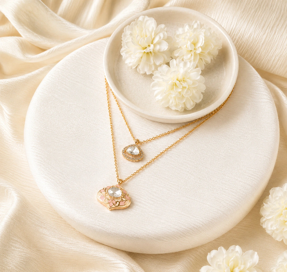 Rivayat Polki Multilayered Chain Pendant